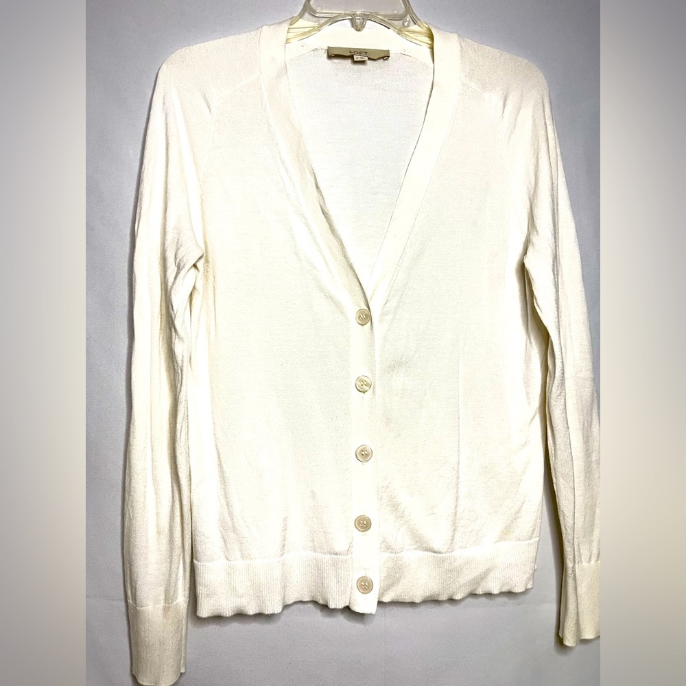 LOFT white cardigan sweaters SIZE M